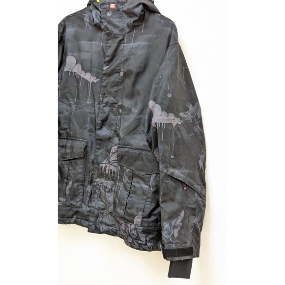 Quiksilver Travis Rice Jacket Boys' Sz 14 Black Gray Snowboarding - Picture 3 of 11